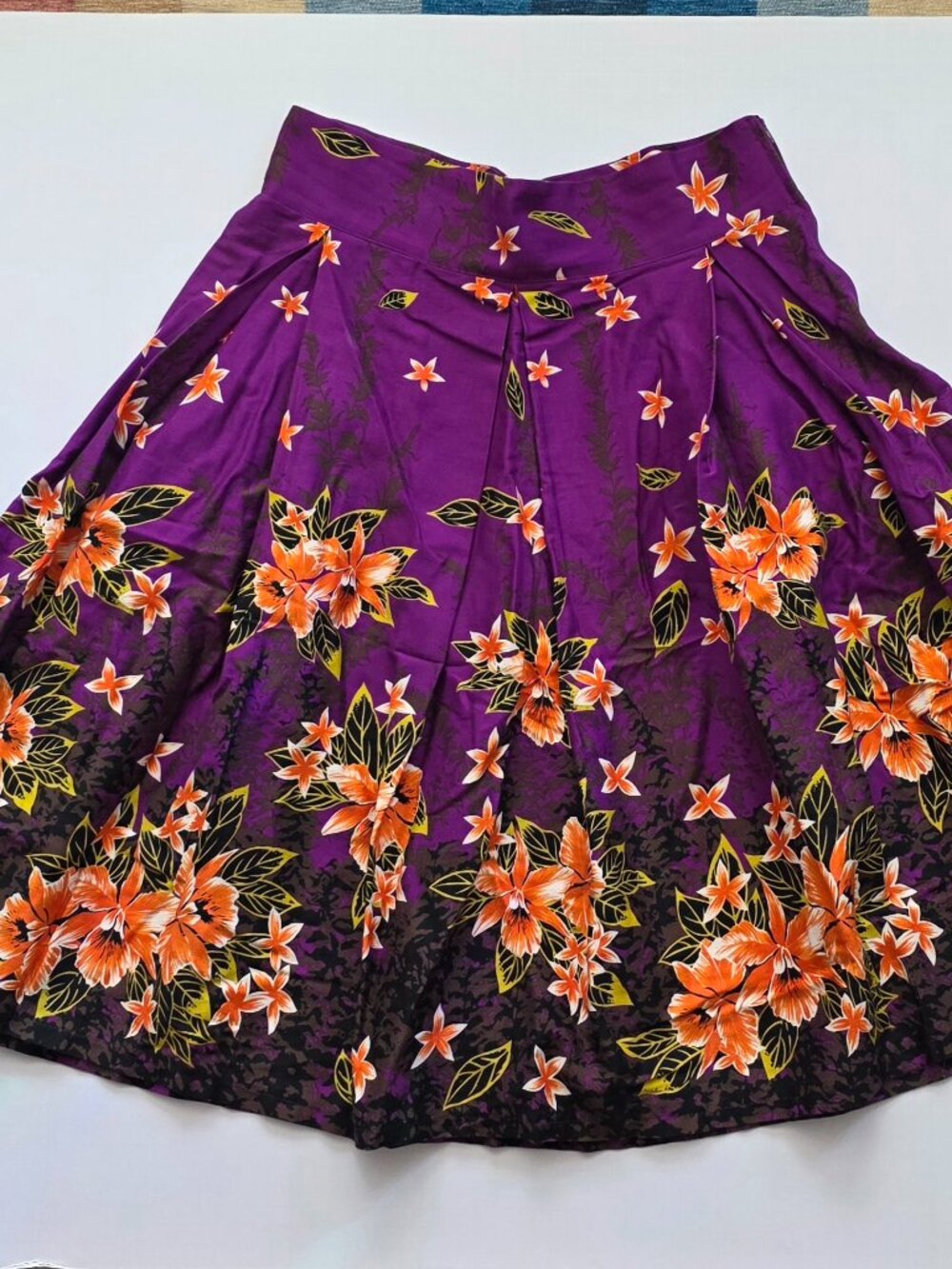 Kinky Box Skirt in Purple Hawaiian Print Deadly Dames XL - Picture 3 of 3